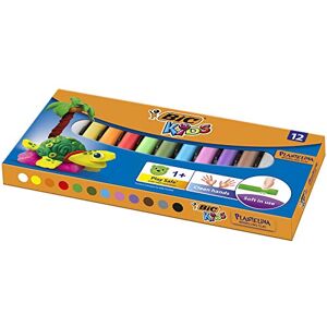 BIC Argile à modeler pour enfants – Couleurs assorties – Lot de 12 – Pâte à modeler réutilisable pour enfants à partir de 1 ans – Conforme à la sécurité européenne - Publicité