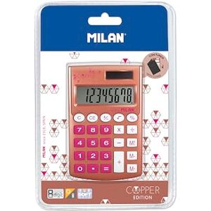 MILAN Blister calculatrice 8 chiffres Pocket Copper rose - Publicité