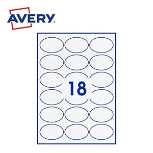 Avery Pochette De 180 Étiquettes Autocollantes Ovales, Papier Blanc, Format 64X42 mm, Personnalisables Et Imprimables Laser, Jet D'Encre Et Copieur (PPW 64X42.Fr) - Publicité