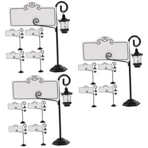 BESTonZON 15 Pièces Titulaire De La Carte De Visite Mini Lampadaires Supports De Forme De Lampadaire Présentoir d'image Porte-numéro De Table Porte-nom Résine Et Fil De Fer Photo Facture - Publicité