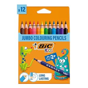 BIC Kids Evolution Triangle ECOlutions Crayons de Couleurs Triangulaires Couleurs Assorties, Etui Carton de 12 - Publicité