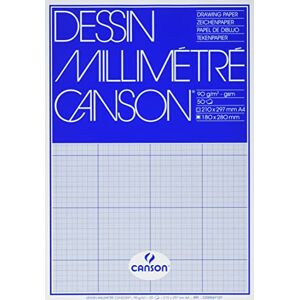 Canson Bloc 50 feuilles de papier millimétré bleu A4 90g/m² - Publicité