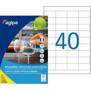 Agipa Etiquettes blanches format 48.5x25.4 par 4000 étiquettes enlevables - Publicité
