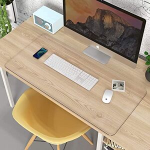 YURO Sous-main de bureau en PVC transparent antidérapant et imperméable pour clavier, souris et ordinateur portable avec bords arrondis, 90 x 60 cm - Publicité