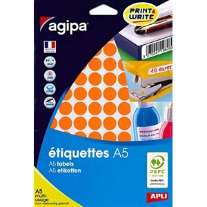 Agipa Lot de 3 Etuis A5 ( 10F ) de 960 Pastilles Gommettes Rondes 15 mm Orange - Publicité
