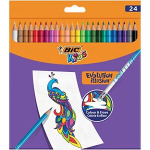 BIC Kids Evolution Illusion Lot de 24 crayons de couleur effaçables - Publicité