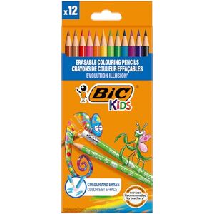 BIC Kids Evolution Illusion Lot de 12 crayons de couleur effaçables - Publicité