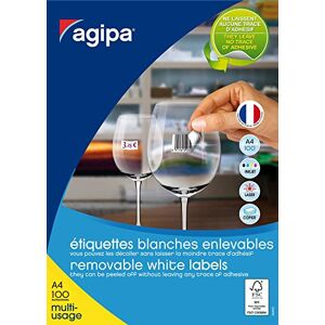 Agipa Lot de 3 Boites de 6500 étiquettes Enlevables 38x21,2 mm (65 x 100F A4) Multi-usage - Publicité