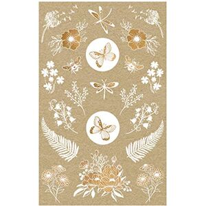 Avery 57124 Lot de 42 autocollants en papier kraft Motif fleurs Naturel/marron/beige - Publicité