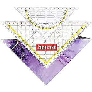 Aristo AR18003B Set 3 en 1 Triangle TZ AR1650/2 & Geotriangle AR1552 avec housse de protection Geocover (triangles avec picots d'encre, géocover avec perforation et fermeture magnétique) Lavande douce - Publicité