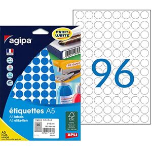 Agipa Etui A5 960 étiquettes rondes bleus 15 diam - Publicité