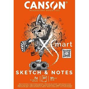 Canson XSMART Sketch Notes Bloc Papier dessin Blanc 50 Feuilles A4 21 x 29.7 cm 90 g - Publicité