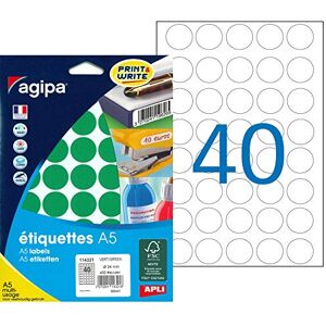 Agipa Etui A5 400 étiquettes rondes vertes 24 diam - Publicité