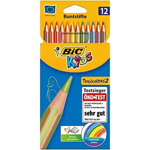 BIC Kids Crayons de couleur Tropic 2 crayons de couleurs assorties Étui Carton de 12 - Publicité