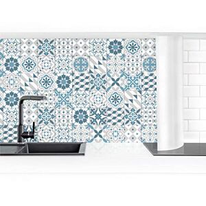 Bilderwelten Crédence cuisine Geometric Tiles Mix Blue Gray 60 x 50 cm Premium - Publicité