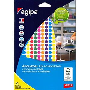Agipa APLI 101825 Etui 1764 pastilles multi-usage enlevables couleurs assorties Ø 8 mm - Publicité