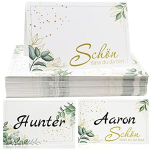 YICH Marque Place Mariage Porte Nom Table 50 Cartes De Place Cartons de Table pour Communion Baptême Mariage Fête d'Anniversaire (11 x 8,5 cm) - Publicité