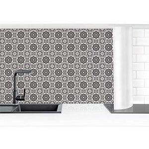 Bilderwelten Crédence cuisine Floral Tiles Black And White 60 x 50 cm Premium - Publicité