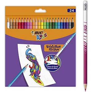 BIC Kids Evolution Illusion Lot de 24 crayons de couleur effaçables - Publicité