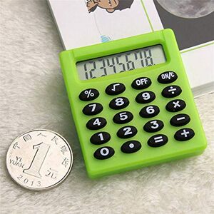 Supertool Mini calculatrice électrique verte portable pour école primaire, bureau à domicile, 50 mm x 45 mm x 8 mm - Publicité