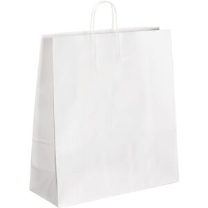 Sac magasin kraft naturel blanc poignées torsadées 44 x 35 x 14 cm - Carton de 50 - Publicité