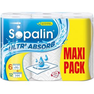 Sopalin Essuie-tout Ultr'Absorb - Paquet de 6 rouleaux = 12 - Publicité