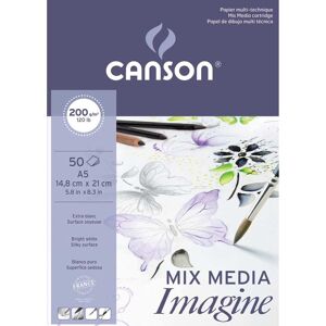 Canson Bloc de 50 feuilles de papier dessin IMAGINE 200g A3 Blanc - Lot de 2 - Publicité