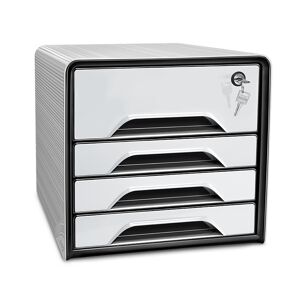 Cep Bloc class Smoove Secure Noir/Blanc 1 maxi tiroir qui ferme à clé+3 tiroirs std L36xH27,1xP28,8cm Noir - Publicité
