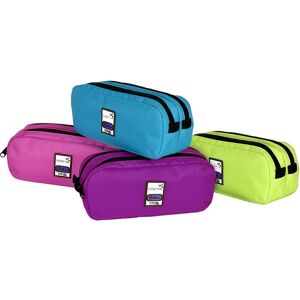 Viquel Trousse TEKNIK rectangle 2 compartiments 22x10x7cm Nylon -Assortis : Violet, Rose, Turquoise, anis - Lot de 2 - Publicité