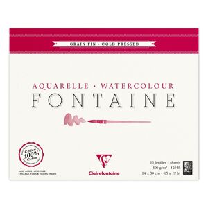 Clairefontaine Fontaine bloc collé 4 côtés 25F 24x30cm 300g grain fin - Publicité