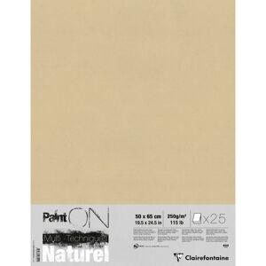 Clairefontaine Paint'ON Naturel paquet 25F 50x65cm 250g - Publicité