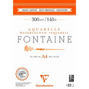 Clairefontaine Fontaine bloc collé 2 côtés 12F A4 300g grain satiné - Lot de 5 - Publicité