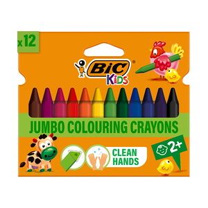 BIC Crayon de cire Plastidecor Triangle, étui de 12 - Lot de 4 - Publicité