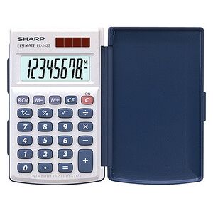 Sharp Calculatrice EL-243 S, fonctionnement solaire/batterie - Lot de 4 - Publicité