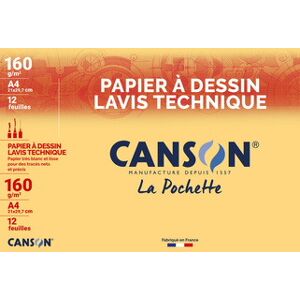 Canson Papier à dessin Lavis technique, 240 x 320 mm, blanc - Lot de 2 - Publicité