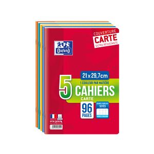 Oxford Cahier piqûre, A4, Seyès, 96 pages, lot de 5 - Lot de 2 - Publicité