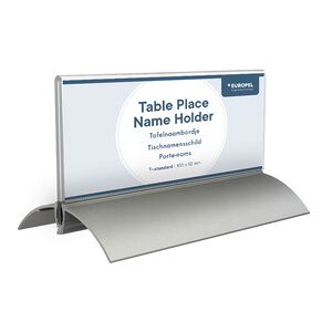 Porte-nom de table, 52 x 100 mm, socle aluminium - Lot de 2