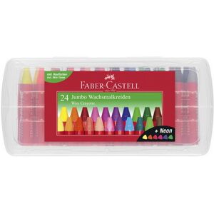 FABER-CASTELL Craies triangulaires a la cire Jumbo, etui 24 - Lot de 2