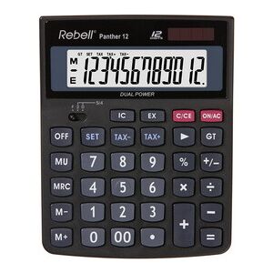 Calculatrice de bureau Panther 12, noir - Lot de 2 - Publicité