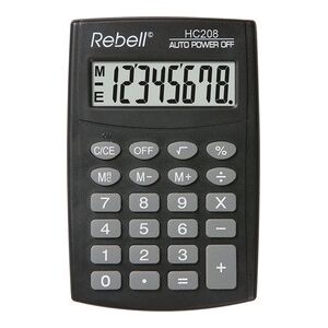 Calculatrice de poche HC 208, noir - Lot de 5 - Publicité