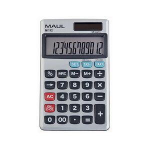 Maul Calculatrice de poche M 112, 12 chiffres, argent - Lot de 2 - Publicité