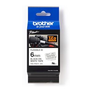 Brother Ruban pour PTOUCH flexible laminé Noir/Blanc 6mmx8m TZEFX211 - Publicité