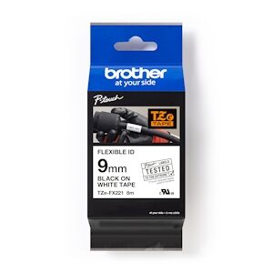 Brother Ruban pour PTOUCH flexible laminé 9mmx8m Noir/Blanc TZEFX221 - Publicité