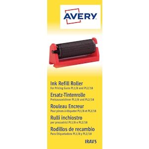 Boîte de 5 rouleaux encreur Noir pour pince à étiqueter Avery PL1/8 et PL2/18 IRAV5 - Publicité