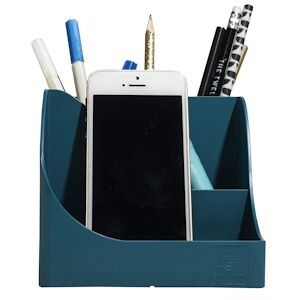 Exacompta - Réf. 69528D - Carton de 4 Pots à crayons Pen Wave Neo Deco - Bleu canard - Publicité