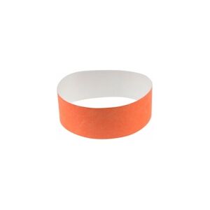 Bracelet en papier indéchirable 25 mm - Orange fluo (lot de 100) - Publicité