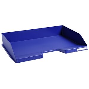 Exacompta - Réf. 117104D - Carton de 4 Corbeilles à courrier COMBO à l'italienne - 25,5x36,5x6,5 cm - A4+ - bleu nuit - pour 500 feuilles - Publicité