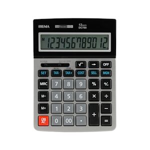 Sigma Calculatrice de bureau DC700, métal / plastique, 15.4 x 20.9 x 4.1 cm, écran 12 chiffres, argent - Publicité