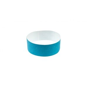 Bracelet en papier indéchirable 25 mm - bleu fluo (lot de 100) - Publicité