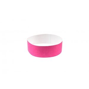 Bracelet en papier indéchirable 25 mm - rose fluo (lot de 100) - Publicité
